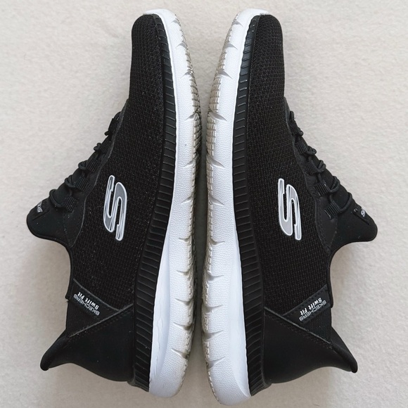Skechers Hands Free Swift Fit Memory Foam Black White Sneakers Shoes Size 7 - Picture 6 of 16